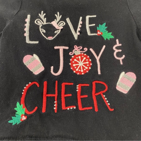 Gymboree Christmas Holiday Shirt Black Love Joy Cheer 12-18 Months - Picture 5 of 8